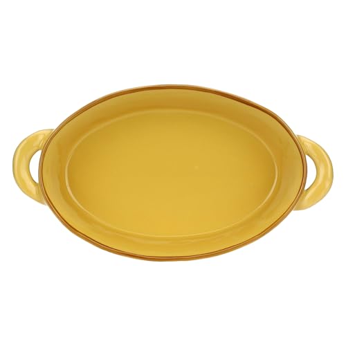 Plaque de cuisson ocre rectangulaire plat de cuisson en grès - 3