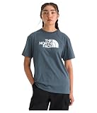 The North Face Women's Evolution Short Sleeve Half Dome Tee - Classic Logo Graphic Tee, Soft Cotton Fabric, Granite Grey, Large