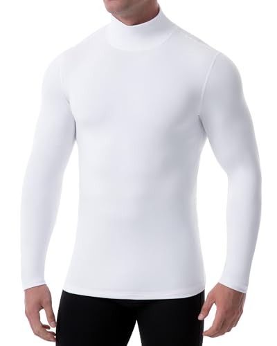 Runhit Men's Thermal Compression Shirts Mock Turtleneck Long Sleeve Undershirt Fleece Lined Athletic Workout Base Layers2