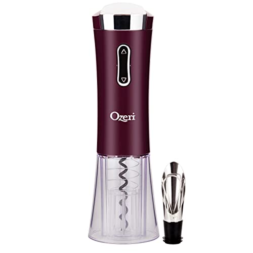 Ozeri Nouveaux II Electric Wine Opener with Foil Cutter, Wine Pourer and Stopper