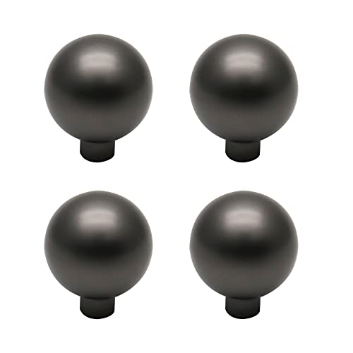 Savagrow 4Pcs Solid Round Ball Cabinet Knobs 0.98" Dia Polished Kitchen Hardware Knobs For Cupboard Drawers, Pearl Black #TOP3