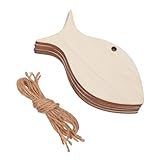 SEWOART 50 piezas Recortes de Madera Forma de Pez sin Terminar para Manualidades DIY Adornos Colgantes Rústicos para Decoración Marina y Fiestas Incluye Cuerda de Yute Natural