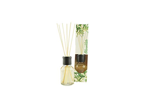 Diffuseur de parfum d'ambiance avec huiles essentielles naturelles 100 ml - avec bâtonnets en rotin - Superbe parfum d'olivier Cover