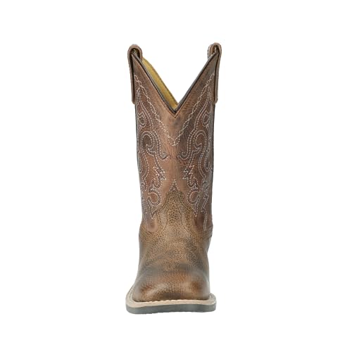 Kid's Midland Brown Distress Pebble/Brown Distress Leather Western Boot4