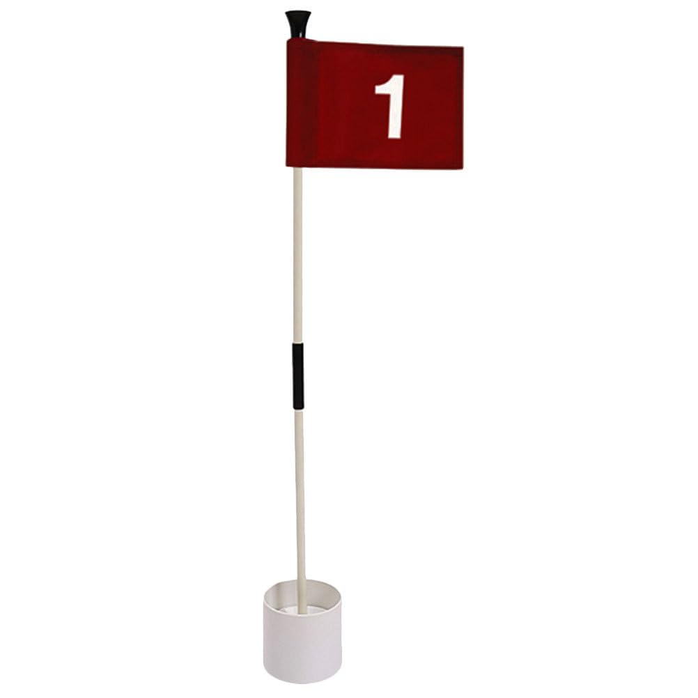 BESPORTBLE Golf-Flaggenstab, Golfflaggenstäbchen mit Bechern, Golf-Pin-Flaggenloch-Set, Grüne Flaggen und Stangen, Nummerierte Golfflaggen für Driving Range Hinterhof, 83cm
