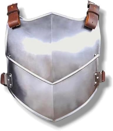 Medieval Steel Cuirass Chest Armor Breastplate – Adjustable Leather Straps Knight Costume Armor for LARP, Cosplay, Renaissance Faire.