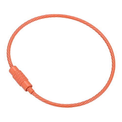 Alambre llavero cable acero titanio PATIKIL naranja 2 pulgadas anillo lazo para llaves y colgar etiquetas