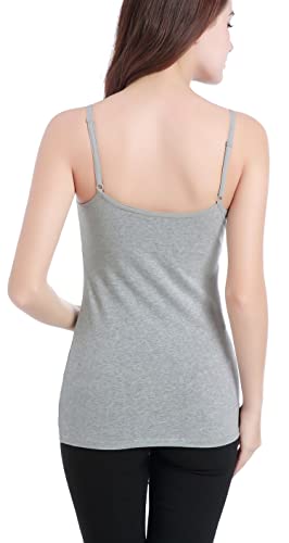 Nursing Tops Tank Shirts Cami For Maternity And Breastfeeding (Medium: Fits For Weight 130-155 Lb, Dark Grey+Grey+Light Blue (3Pcs)) #TOP1