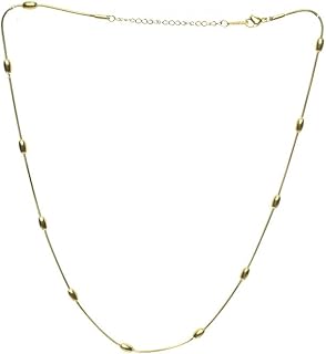 Stainless Steel Necklace With Small Balls Design For Girl - Gold