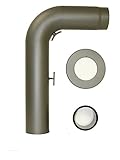 Set di tubi principali, composto da un tubo ad arco a 90° con valvola a farfalla e chiusura di pulizia. Altezza 700 mm x profondità 450 mm. Rosetta da parete con bordo rigido, 50 mm