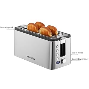 Mecity4slicetoasterlongslottoasterwithcountdowntimerbageldefrostreheatcancelfunctionswarmingrackremovabletray6browningsettingsextrawideslotsstainlesssteel1300w Urban Country Home Decor Mecity 4 slice toaster long slot toaster with countdown timer bageldefrostreheatcancel functionswarming rack removable tray 6 browning settings extra wide slots stainless steel 1300w urban country home decor
