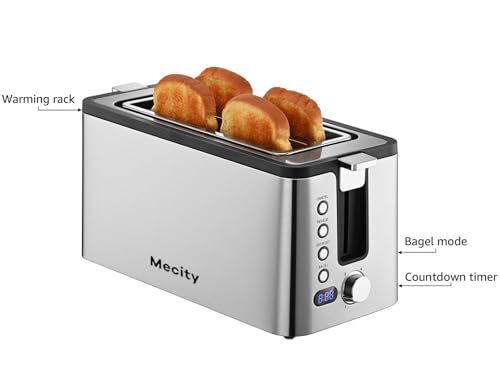 Mecity4slicetoasterlongslottoasterwithcountdowntimerbageldefrostreheatcancelfunctionswarmingrackremovabletray6browningsettingsextrawideslotsstainlesssteel1300w Urban Country Home Decor Mecity 4 slice toaster long slot toaster with countdown timer bageldefrostreheatcancel functionswarming rack removable tray 6 browning settings extra wide slots stainless steel 1300w urban country home decor