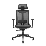Ergo Office ER-414 Ergonomiczne Krzesło Biurowe na Kółkach, Fotel Obrotowy z Podparciem lędźwiowym, Wysokość oraz Pochylanie Regulowane, Może Służyć jako Fotel dla Graczy, Waga Max 150 kg