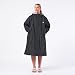 Unisex Outdoor-Wickelmantel, langärmelig, winddicht und wasserdicht, mit Kapuze, für Strand, Wildschwimmen, Surfen und Spazierengehen, übergroß, schnell trocknend, Schwarz , S-M