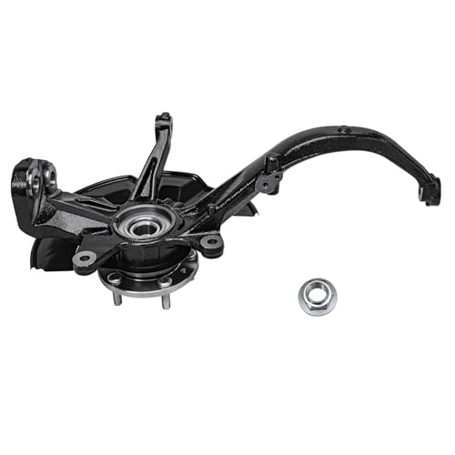 Image of Detroit Axle - Front 4pc Steering Knuckles Kit for Ford Fusion Lincoln MKZ Zephyr Mercury Milan, 2 Disc Brake Calipers w /Bracket 2 Steering Knuckles & Wheel Bearing Hubs Replacement