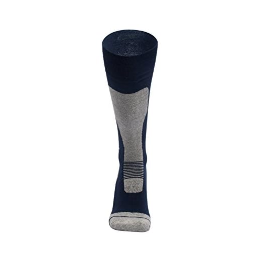 Barrageon Calcetines de Esquí Térmico Calientes para Snowboard, Ciclismo, Trekking, Calcetine de Invierno Deportes Control de Humedad Anti-Odor Anti-Bacteriano para Hombre Mujer Azul-L