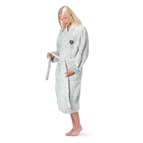 Northwest NFL Las Vegas Raiders Sherpa Bath Robe, 26" x 47", Gray - image 2