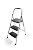 Rubbermaid RM-3W Folding 3-Step Steel Frame Stool with Hand Grip and Plastic Steps, 200-Pound Capacity, Silver Finish