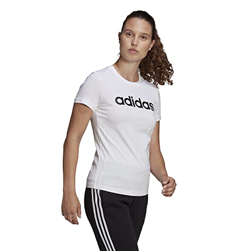 Adidas Womens Linear T-Shirt White/Black X-Small #TOP4