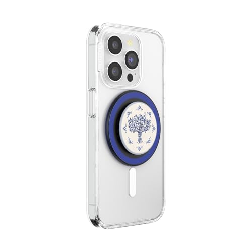 Image of PopSockets Phone Grip for MagSafe, Magnetic Holder, Phone Stand, Blue - Olive Tree Tile