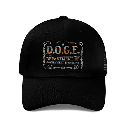 VATANAS Doge Department of Government Efficiency Hat Doge Hats for Men Doge Cap Political Hat 3 (Black)