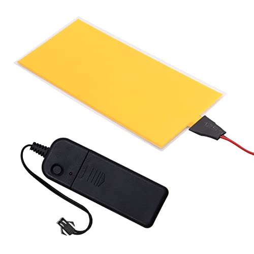 Image of EL Panel Electroluminescent Light Sheet Light Decorations Neon Sheet 12 cm x 5 cm (4.8 inch x 2.0 inch) ON /Slow Flash /Fast Flash,1Pack (1, Yellow, 12cm*5cm)