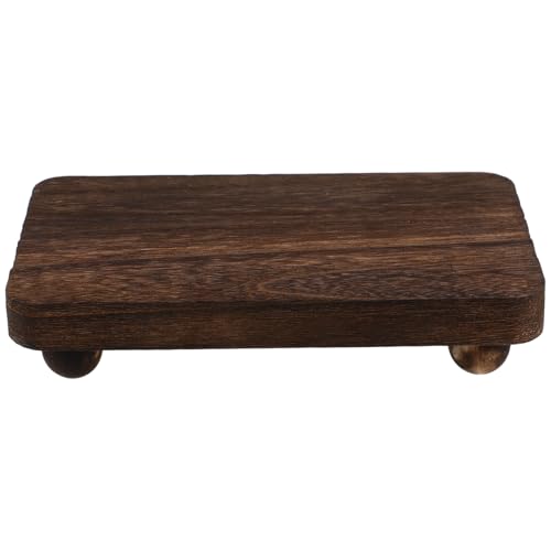 ABOOFAN Expositor Con Base De Madera Maciza Pedestal De Madera Para Encimera De Cocina Bandeja De Jabón De Cocina Organizador De Bandejas De Perfumes Elevador De Pantalla Café