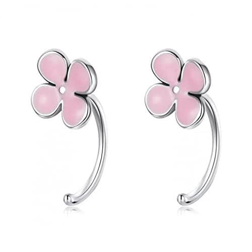 Boucles d'oreilles fleur rose argent 925 HLTYGWX du bureau aux soirées