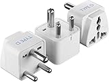 Ceptics India Travel Plug Adapter (Type D) - 3 Pack [Grounded & Universal]