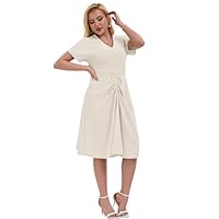 LALACAT Women's Summer Formal Dresses Elegant Evening Party Cocktail Sexy Ruched Wedding Guest Maxi Dress(D2410-White-L)