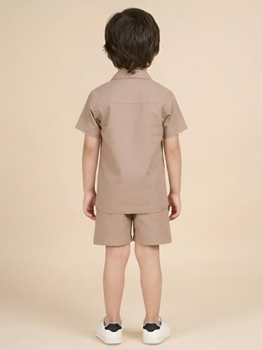 Image of POLKA TOTS 100% Cotton Co-Ord Set for Boys | Half Sleeve Shirt & Shorts Beach Outfit for Kids | Ultra-soft & Breathable Summer Clothes for Toddler & Baby Boy | Casual Dress & Printed Nightwear Set