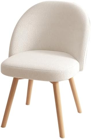 Swivel Vanity Chair with Backrest - Modern Makeup Chair, Leisure Seating, Sturdy Solid Wood Design, Versatile for Home, Salon & Office Use (White)