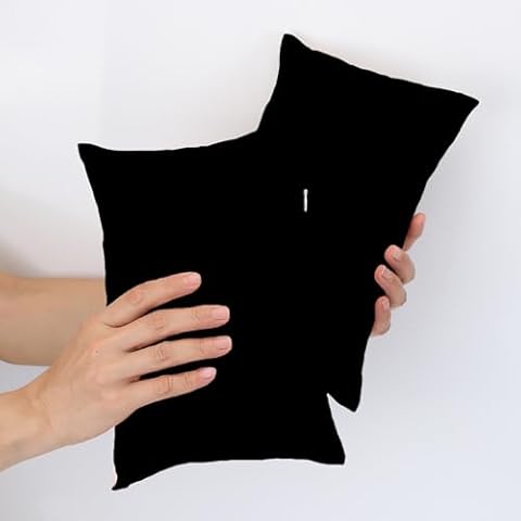 Wuronsa Tiny Pillow, Mini Small Pillow for Travel, Dogs, Cats, Mini Pillows Support for Neck, Wrist, and Knee, Travel Pillow and Small Decorative Pillow(2pcs Black Silk) Cover