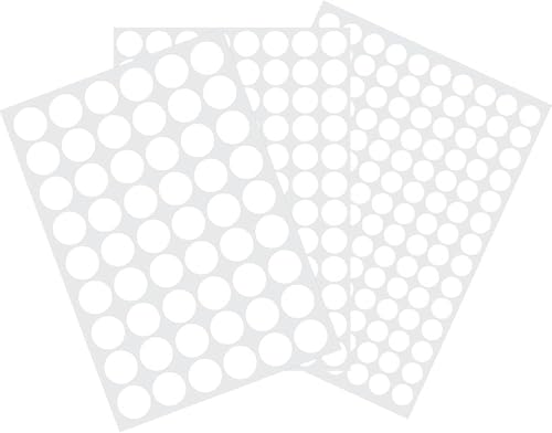 290 Pcs Self-Adhesive Screw Hole Cover Stickers White 12/15/21mm Waterproof PVC Hole Stickers for Furniture Cabinets Drawers Desks & Bookshelves Dustproof & Rust-Resistant
