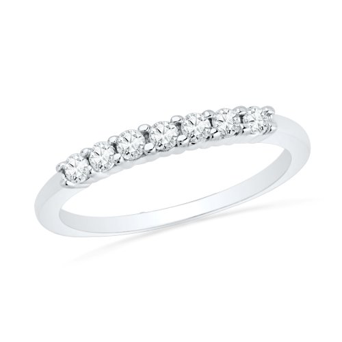 Sterling Silver Round Lab Created White Sapphire Anniversary Ring