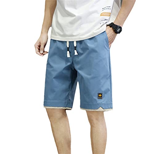 Short d'été homme ample en maille unie bleu pour rester au frais en 4XL