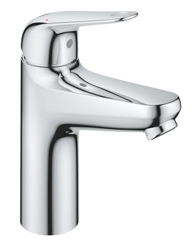 GROHE Swift, bateria umywalkowa, oszczędzająca wodę (bateria łazienkowa z odpływem pop-up, wysokość 18 cm, z narzędziem 3 w 1, łatwa instalacja na umywalce), chrom, 24326001