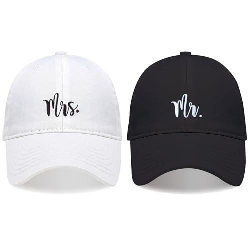 Image of Mr and Mrs Hats for Honeymoon Essentials,Engagement Gifts for Couples,Wedding Gifts for Bride and Groom