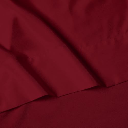 Image of Elegant Comfort Luxury 1500 Premium Hotel Quality Microfiber 5-Piece Sheet Set - Wrinkle Resistant, All Around Elastic Fitted Sheet, Deep Pocket up to 16 inch, Split King, Burgundy