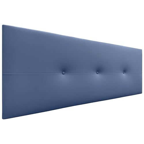DHOME Cabecero de Polipiel o Tela AQUALINE Pro cabeceros Cabezal tapizado Cama Lujo (Polipiel Azul, 135cm (Camas 120/135/140))