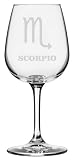Zodiac Symbol Etched All Purpose 12.75oz Wine Glass Scorpion