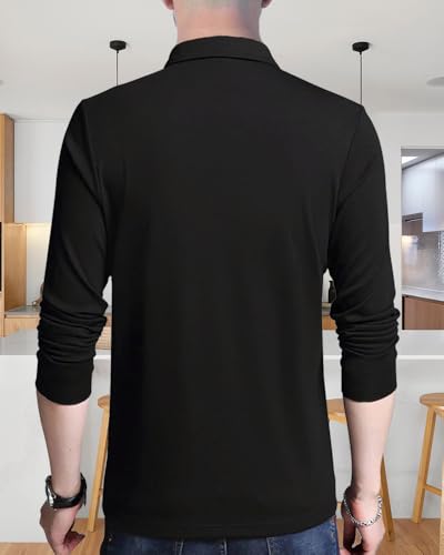 Image of Noble Monk Men's Polycotton Regular Fit Full Sleeves Polo T-Shirt