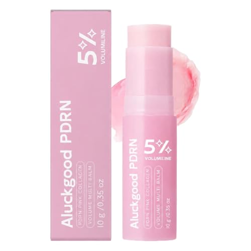 Aluckgood PDRN Collagen Stick Aluckgood Korean PDRN Pink Collagen Volume Multi Balm Volufiline Hydrating Wrinkle Balm for Face Under Eyes & Body Instant Plumping Firming & Radiance Glow (1PCS)