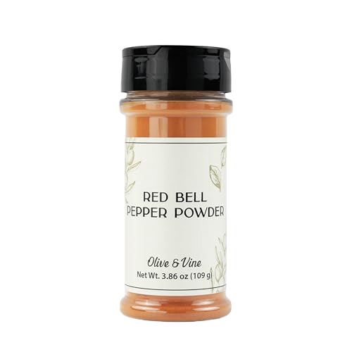 Olive & Vine Red Bell Pepper Powder, Sweet & Vibrant, For Seasoning & Sauces, Rich Tradition, Authentic Taste, For Global Recipes (3.86 Ounce)