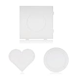 ARTKAL 2.6mm Mini Fuse Beads Pegboards 3pcs/pack Large Square Small Heart And Small Circle BCC123