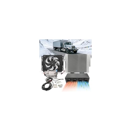 10000 BTU Universal Under Dash Electric Air Conditioner Heating and Cooling 12 Volt DC A/C Unit Kit, AC Heater System with Evaporator Condenser Compressor for Car RV Van Truck ATV Pickup Tractor