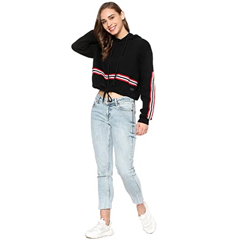 Image of Campus Sutra Cotton Women Hooded Sweatshirt