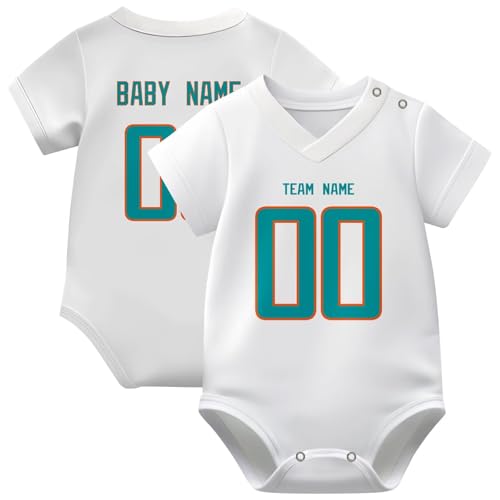 Image of KREDE Baby Clothes Unisex Bodysuit Jersey Style Custom Name Number for Baby Boys