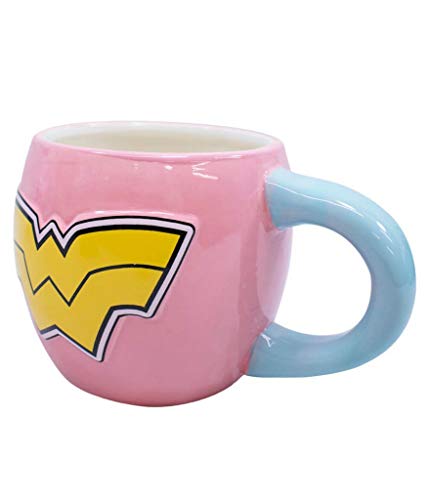 Caneca Porcelana Grande Mulher-Maravilha 600ml - Liga Da Justiça