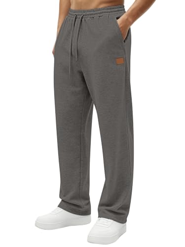 Hardaddy Men's Lightweight Sweatpants Open Bottom Athletic Lounge Pants